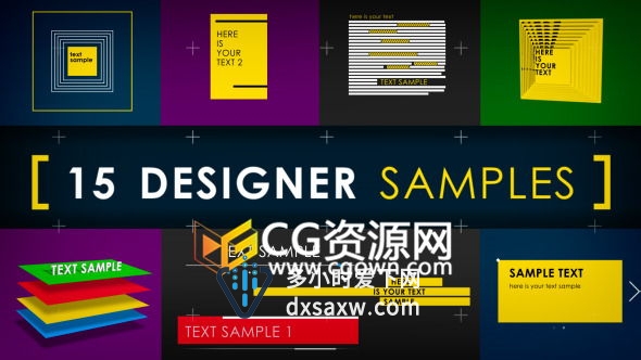 15种创意设计MG动画文字信息图表场景AE模板 抽象文字标题效果