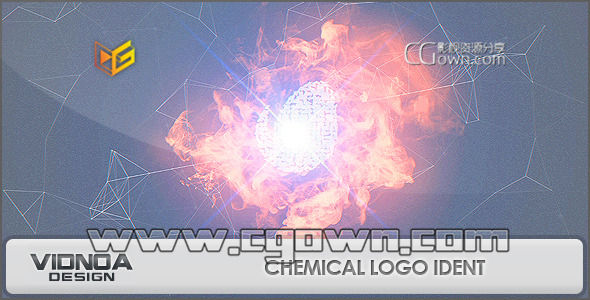 光线细胞粒子和烟熏标志动画 Chemical Logo IdentAE模板