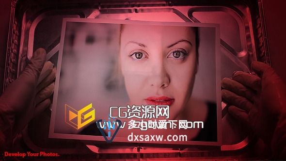 照片冲印真实过程展示 VideoHive Photo Developing Lab AE模板