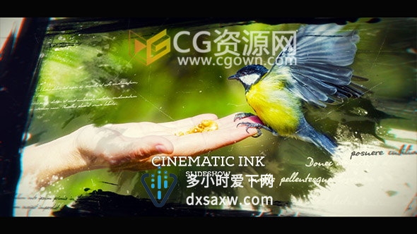 制作大气宣传片视频工程AE模板下载墨水画笔动画效果