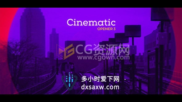 AE模板彩色叠加动态展示图片旅游宣传片头视频工程文件