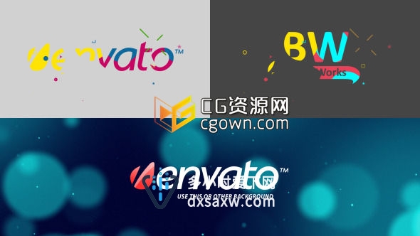 油漆斑点标志图形动画 简单时尚 Paint Blobs Logo OpenerAE模板