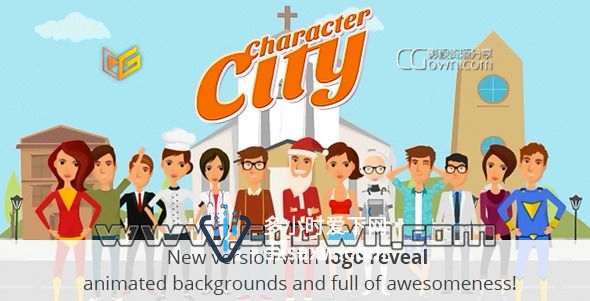 AE模板 卡通讲解员动画视频工具包 自己形像角色 Character City V2 : Explainer/Animation Video ToolKit