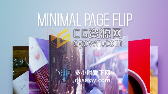 企业创意书简洁风景旅游图片翻页展示 Videohive Minimal Page Flip AE模板