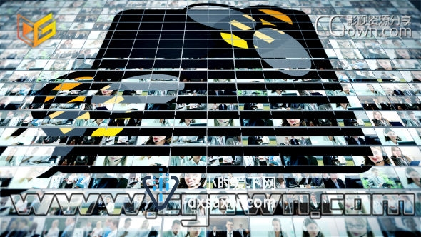 AE模板 创意3D折叠效果视频照片墙展示公司标志LOGO动画效果