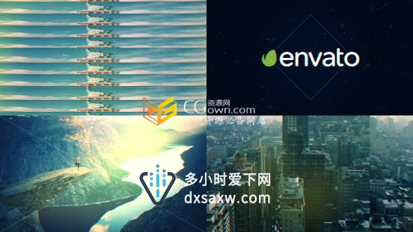 AE模板 故障画面效果时尚动感开场视频工程片头