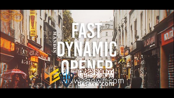 AE模板快速动态开场视频旅游城市现代生活方式