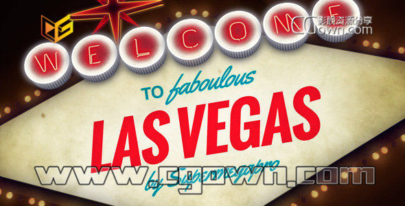 娱乐节目包装 轮盘片头 Welcome to Fabulous Vegas Logo Opener AnimationAE模板