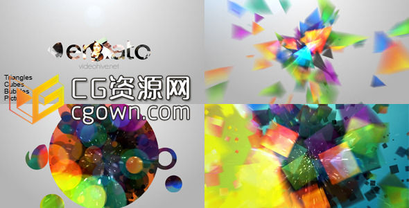 彩色粒子元素标志汇聚演绎片头 Videohive Openers 5787339AE模板