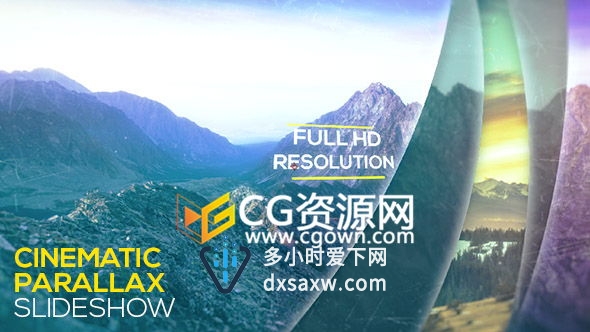 波浪线变形转场视差宣传视频AE模板 可以用于多方面的照片幻灯片
