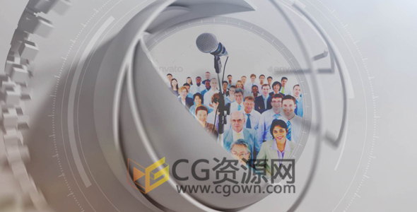AE模板3D球形切割旋转动画演绎公司标志LOGO动画片头