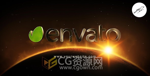 AE模板星球空间背光穿射演绎标志片头LOGO动画工程