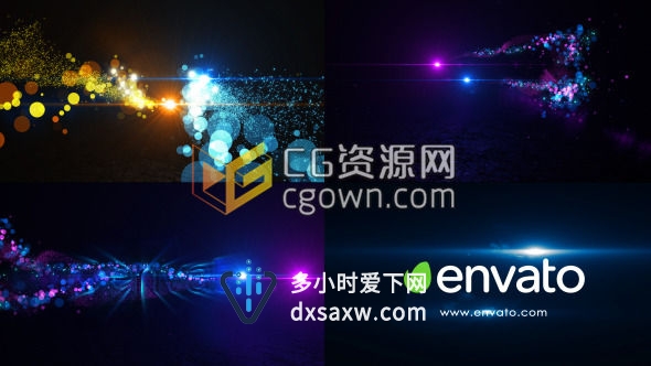 AE模板 优雅光线粒子耀斑展示演绎标志片头 闪烁美观Logo揭示