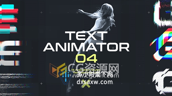 AE模板+AE脚本 毛刺故障数据失真特效文字标题动画包