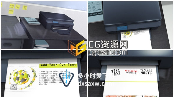 打印机方式促销宣传商业推广 三维动画 Videohive Printer Promo AE模板