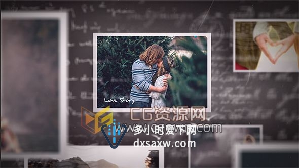 3D照片幻灯片AE模板假期活动婚礼历史记忆相册视频