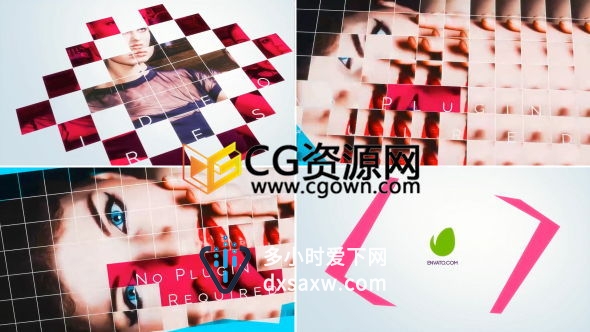 AE模板网格图形动画新潮时尚杂志宣传片头动画视频工程