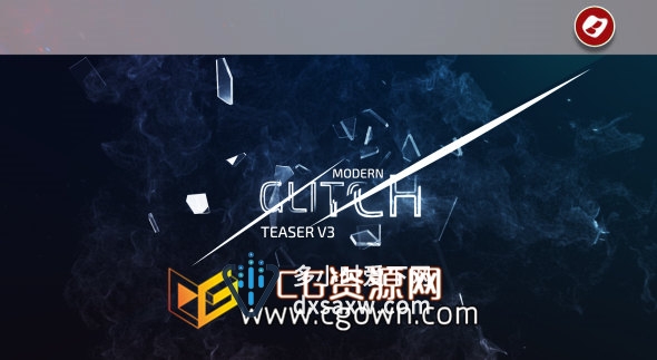 AE模板玻璃破碎信号损坏烟雾物资文字动画宣传片视频