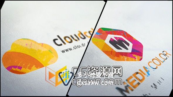 AE模板 水彩粉条铅笔素描效果绘画出标志片头动画