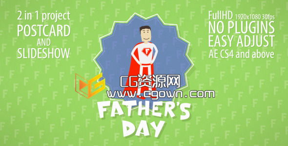 父亲节幻灯片 爸爸快乐照片 Videohive Father’s Day Slideshow AE模板