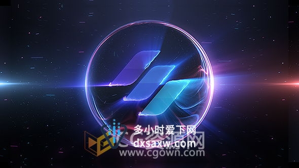 能量球电流光效描边演绎标志AE模板 LOGO闪电星星粒子片头