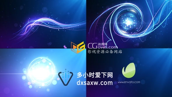 AE模板 漂亮Particular粒子光线耀斑闪烁展示标志LOGO片头
