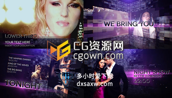 AE模板 高贵时尚现代广播栏目包装设计 用于模特走秀音乐会时时尚节目活动