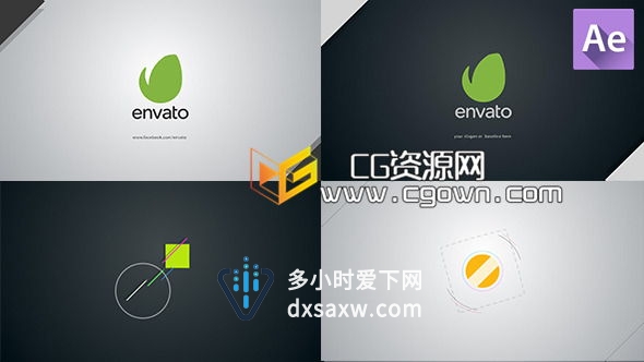 五颜六色 卡通丰富图形元素 动态标志显示 Videohive Dynamic Logo Intro AE模板