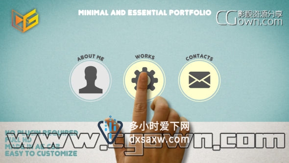 AE模板 触摸手势网页动画展示公司企业宣传业务视频