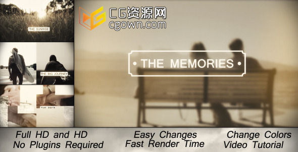 浪漫回忆复古幻灯片 企业优雅展示视频 Memories SlideshowAE模板