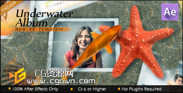 水下展示 优雅自然相册 Videohive Underwater Album 7019888 AE模板