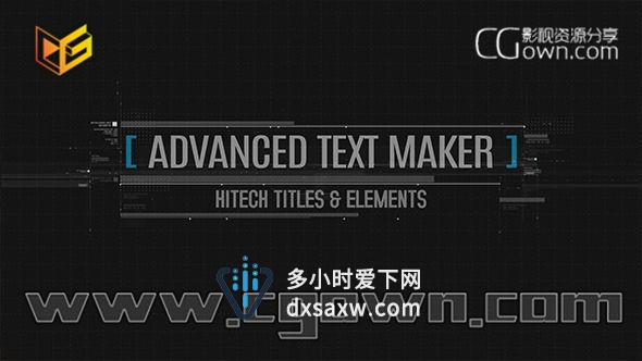 AE模板 高科技文字标题特效 数据数字失真HUD效果