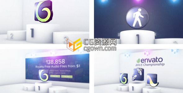 胜出的标志 锦标赛胜利者排名 奥运竞赛 Videohive Winning Logo AE模板