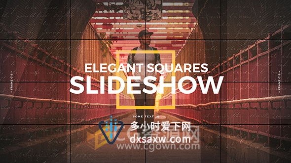 优雅现代网格时尚宣传片头视频动画照片展示动画效果 AE模板
