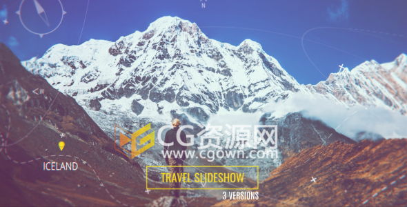 AE模板旅行经历回忆照片展示宣传动画视频制作工程
