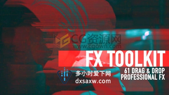 FFX预设AE模板 多种效果信号损坏故障RGB色差漏光特效转场
