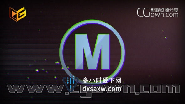 AE模板 高科技信号损坏画面色彩分离LOGO扭曲数字失真标志开场动画