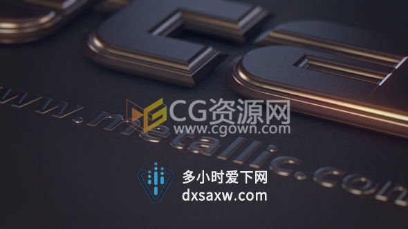 C4D工程3D金属光泽文字标题动画片头效果 AE模板