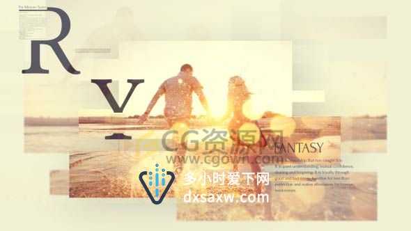 艺术创意排版图片家庭假期美好回忆相册视频动画幻灯片 AE模板