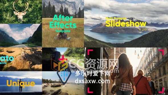 AE模板令人印象深刻宣传片旅游现代化展示照片动画效果