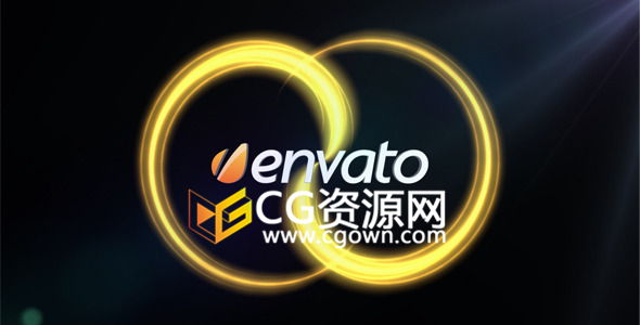 光线交叉粒子标志动画AE模板 彩带光线粒子演绎LOGO片头开场