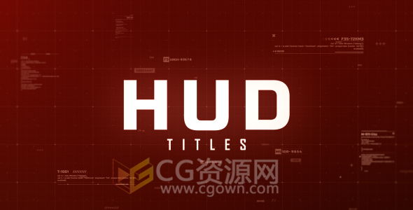 Hud高科技感文字标题动画AE模板 未来科幻数字字幕动画效果