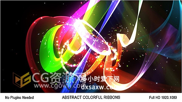 AE模板抽象粒子光线丝带ID演绎标志片头LOGO动画效果