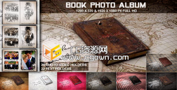 复古素描风格本书相册 Videohive Book Photo Album AE模板