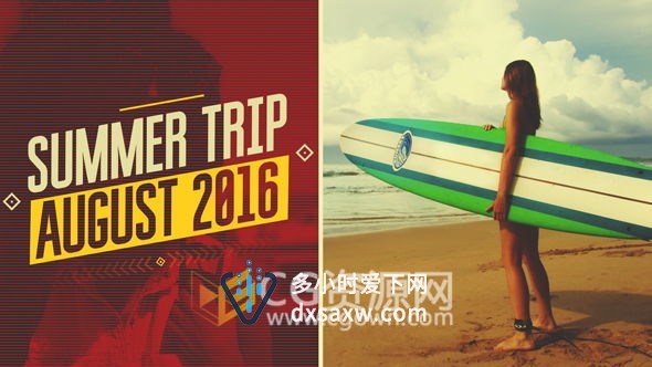 夏季旅游行程宣传片AE模板 快乐节日动态事件介绍视频