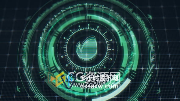 3D高科技全息图数字网格显示标志LOGO片头特效动画效果 AE模板