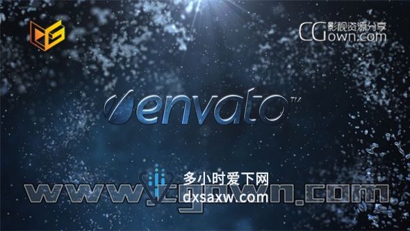 AE模板 3D水飞溅效果演绎标志动画 Water logo intro 3139991