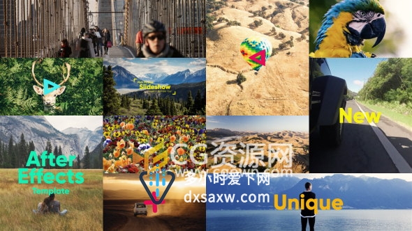 AE模板旅游公司宣传片动态滑动展示时尚照片动画效果视频