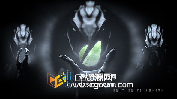 动作惊悚法力 幻想黑暗恐惧标志揭示 Videohive Alien Logo Reveal AE模板