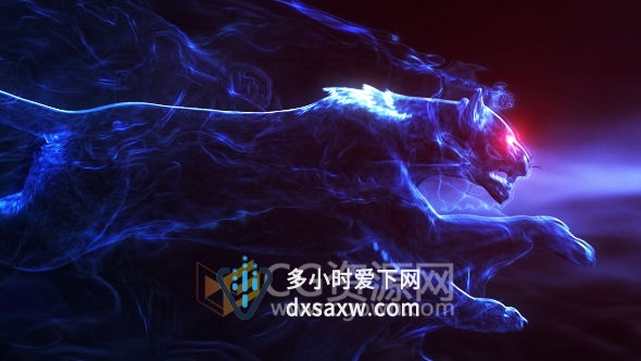 AE模板黑豹粒子烟雾特效标志演绎LOGO片头动画效果